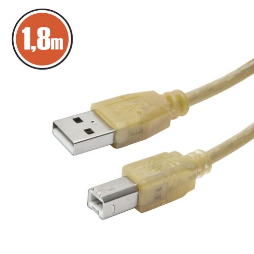 USB 2.0 nyomtatókábel 1,8m - vajszín