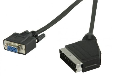 SCART - VGA kábel, SCART apa - VGA anya, 0,5 m