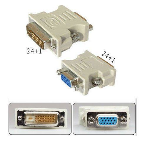 DVI (male) -  VGA (female) átalakító adapter - 24+1 pin