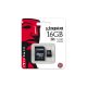 Kingston microSDHC 16GB Class10 memóriakártya + SD kártya adapter