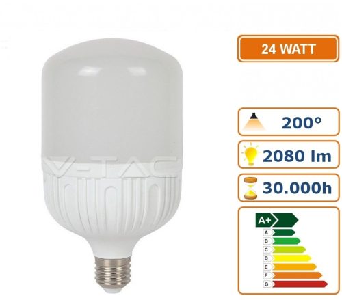 V-TAC 24W E27 T100 hideg fehér LED lámpa izzó - 7277