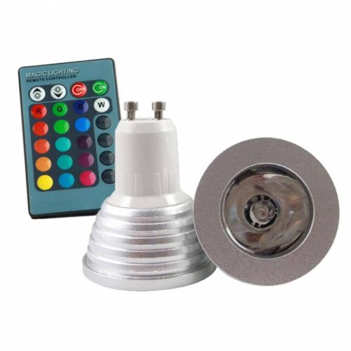 Színváltós RGB LED lámpa izzó GU10 távirányítóval