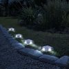 Földbe süllyesztett kerti LED lámpa, napelemes talajlámpa 10x10 cm