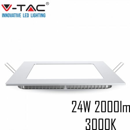 V-TAC süllyeszthető mennyezeti négyzet LED lámpa panel - 24W, meleg fehér - 4887