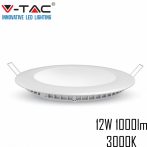   V-TAC süllyeszthető mennyezeti kerek LED lámpa panel - 12W, meleg fehér - 4857