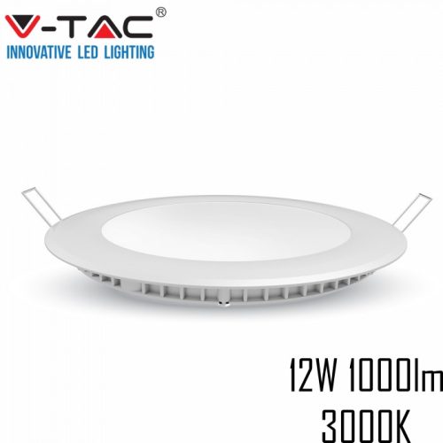 V-TAC süllyeszthető alumíniumházas kerek LED lámpa panel - 12W, meleg fehér - 4857