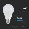 V-TAC 3 lépésben dimmelhető 9W LED izzó E27 foglalattal, 2 db/csomag, meleg fehér - 7288