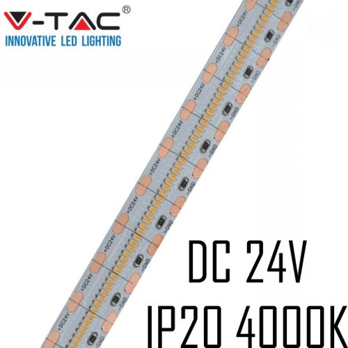 V-TAC beltéri SMD 24V LED szalag, természetes fehér, 700 LED/m - 2603