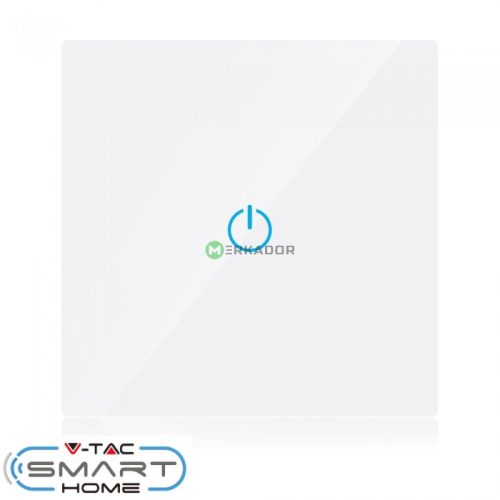 V-TAC Smart egypólusú, érintőpaneles fali WiFi kapcsoló - fehér - 8417