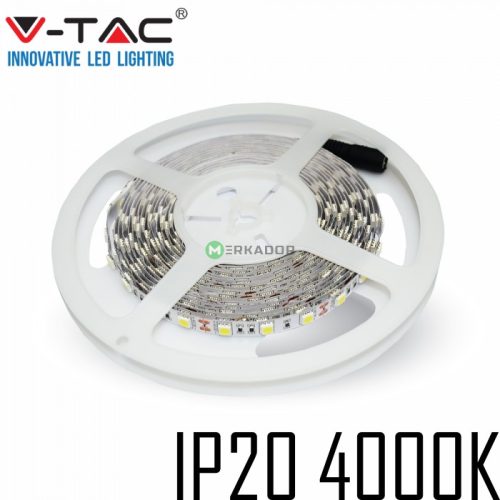 V-TAC beltéri SMD LED szalag, 5050, természetes fehér, 60 LED/m - 2143