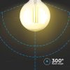 V-TAC fényerőszabályozható borostyán filament 8W G125 LED izzó - 2200K - 217155