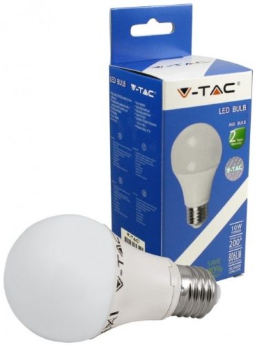 V-TAC 10W E27 A60 LED izzó - természetes fehér - 4226