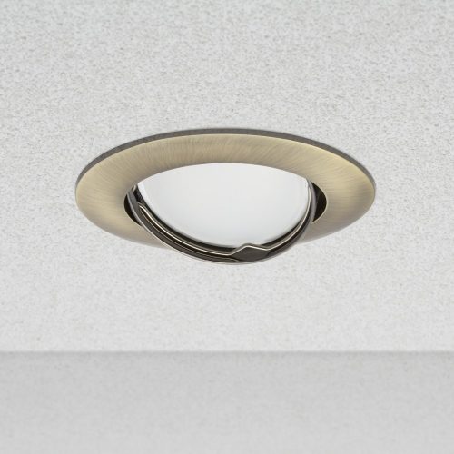 Phenomlight beépíthető billenthető GU10 LED spot lámpa keret, patinált réz lámpatest
