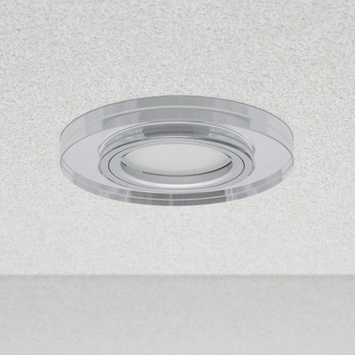 Phenomlight beépíthető GU10 LED spot lámpa keret, kerek tükrös üveg fix lámpatest