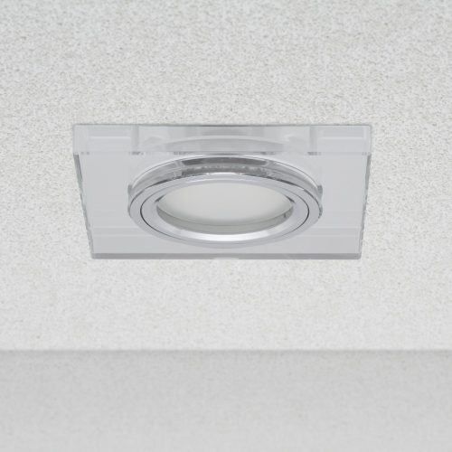 Phenomlight beépíthető GU10 LED spot lámpa keret, négyzet tükrös üveg fix lámpatest