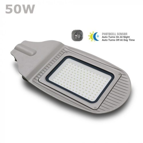 V-TAC utcai LED lámpa, közvilágítási lámpatest fényérzékelővel, 50W / természetes fehér - 5493