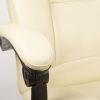 Irodai szék lábtartóval, karfával - vajszínű