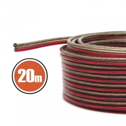 Hangszóró, hangfal kábel 2 x 1mm, 20 méteres kiszerelés