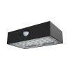 V-TAC 3W napelemes szögletes fali lámpa, természetes fehér, mozgásérzékelővel, fekete házzal - 10305