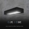 V-TAC 6W napelemes szögletes fali lámpa, természetes fehér, mozgásérzékelővel, fekete házzal - 10307