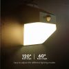 V-TAC 2W napelemes fali lámpa, természetes fehér, mozgásérzékelővel - 10309