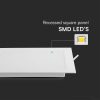 V-TAC süllyeszthető műanyag szögletes 3W LED panel, hideg fehér - 10479