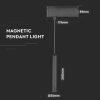 V-TAC függeszték, 15W LED lámpatest mágneses tracklighthoz - természetes fehér - 7969