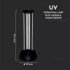 V-TAC baktériumölő asztali UV-C germicid lámpa mozgásérzékelővel - 38W - 11208