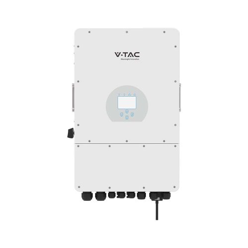 V-TAC HIBRID 3 fázisú szolár inverter, 12kW teljesítménnyel, LCD kijelzővel - SKU 11543