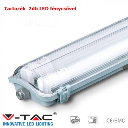 V-TAC T8 LED armatúra 150cm IP65 2db 6400K fénycsővel - 6400