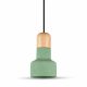 V-TAC mennyezeti lámpa, zöld beton csillár fa betéttel - 3856