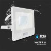 V-TAC PRO 30W reflektor beépített mozgásérzékelővel, 1m kábellel - fehér ház, hideg fehér - 20300