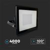 V-TAC 50W kötődobozos LED reflektor - fekete ház, hideg fehér - 20315