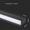 V-TAC felületre szerelhető vonalvilágító LED lámpa Samsung chippel - Meleg fehér, fekete házzal - 20462
