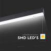 V-TAC felületre szerelhető vonalvilágító LED lámpa Samsung chippel - Hideg fehér, fekete házzal - 20464