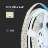 V-TAC beltéri SMD LED szalag, 2835, hideg fehér, 240 LED/m, 100 Lm/W - 212166