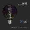V-TAC 4W E27 G125 3D hatású LED lámpa izzó - 212706