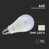 V-TAC A65 LED lámpa izzó 15W E27, Természetes fehér - 3 db/csomag - 212820