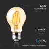 V-TAC borostyán filament 12W A60 LED izzó - 2200K - 217457