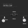 V-TAC beltéri fekete kétfejes 9W LED lámpa - természetes fehér - 218269