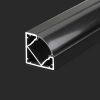 V-TAC sarok fekete színű alumínium profil szett LED szalaghoz fedlappal 2m - 2877