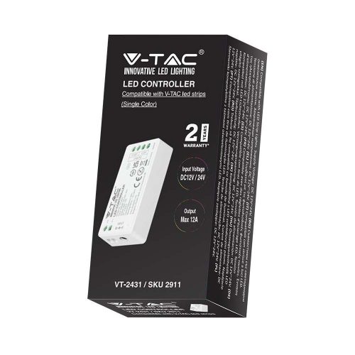 V-TAC zónázható vezérlő egyszínű LED szalagokhoz, maximum 12A - 2911