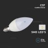 V-TAC C37 LED 2.9W gyertya izzó E14 - Hideg fehér - 2986