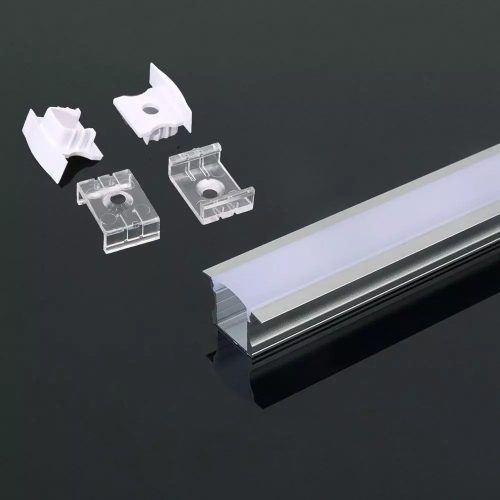 V-TAC süllyeszthető alumínium profil szett LED szalaghoz fehér fedlappal 2m - 3351