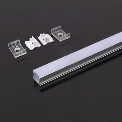 V-TAC falon kívüli alumínium profil szett LED szalaghoz fehér fedlappal 2m - 3354