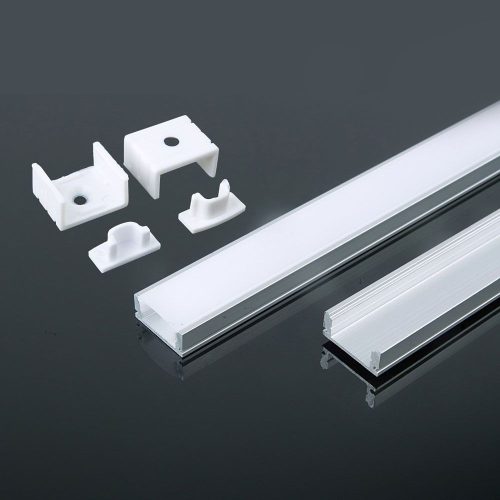 V-TAC alumínium profil szett LED szalaghoz fehér fedlappal 2m - 3355