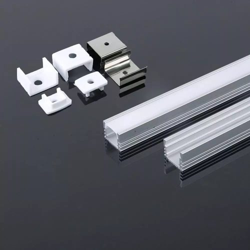 V-TAC süllyeszthető alumínium profil szett LED szalaghoz fehér fedlappal 2m - 3358