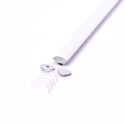 V-TAC kerekített sarok fehér színű alumínium profil szett LED szalaghoz fehér fedlappal 2m - 3363