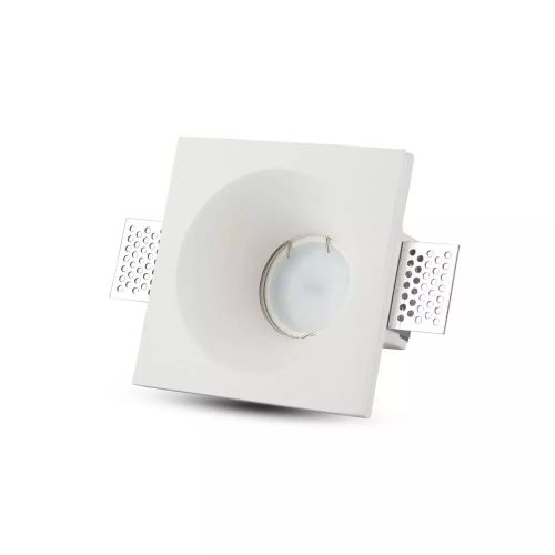 Beépíthető festhető mélyített négyzet fix spot lámpa keret, gipsz lámpatest, 100x100mm - 3696