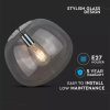 V-TAC Designer Globe mennyezeti üveg csillár, három függesztőkábellel - Szürke üveggel - 3887